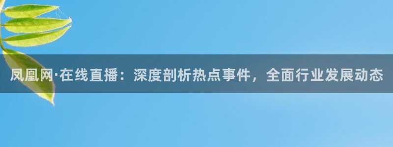 乐球免费体育直播在线看：凤凰网·在线直播：深度剖析热点事件，全面行业发展动态